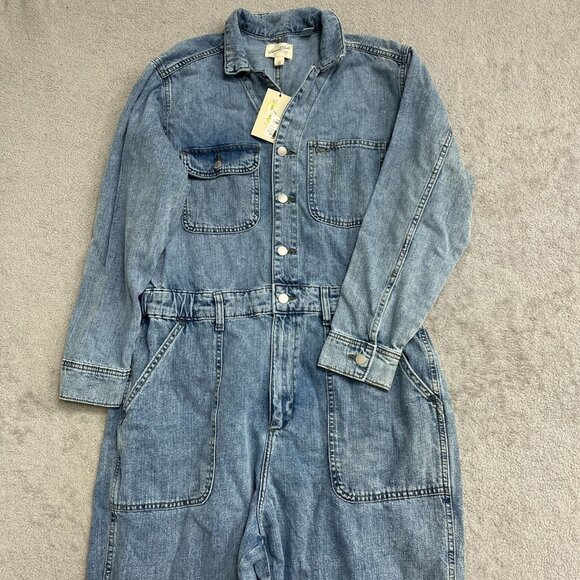 NEW Women's 16/R Long Sleeve Utility Baggy Denim Jumpsuit Universal Thread k966 - Picture 6 of 10